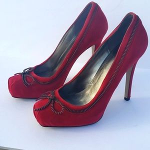 Guess Red Suede Heels